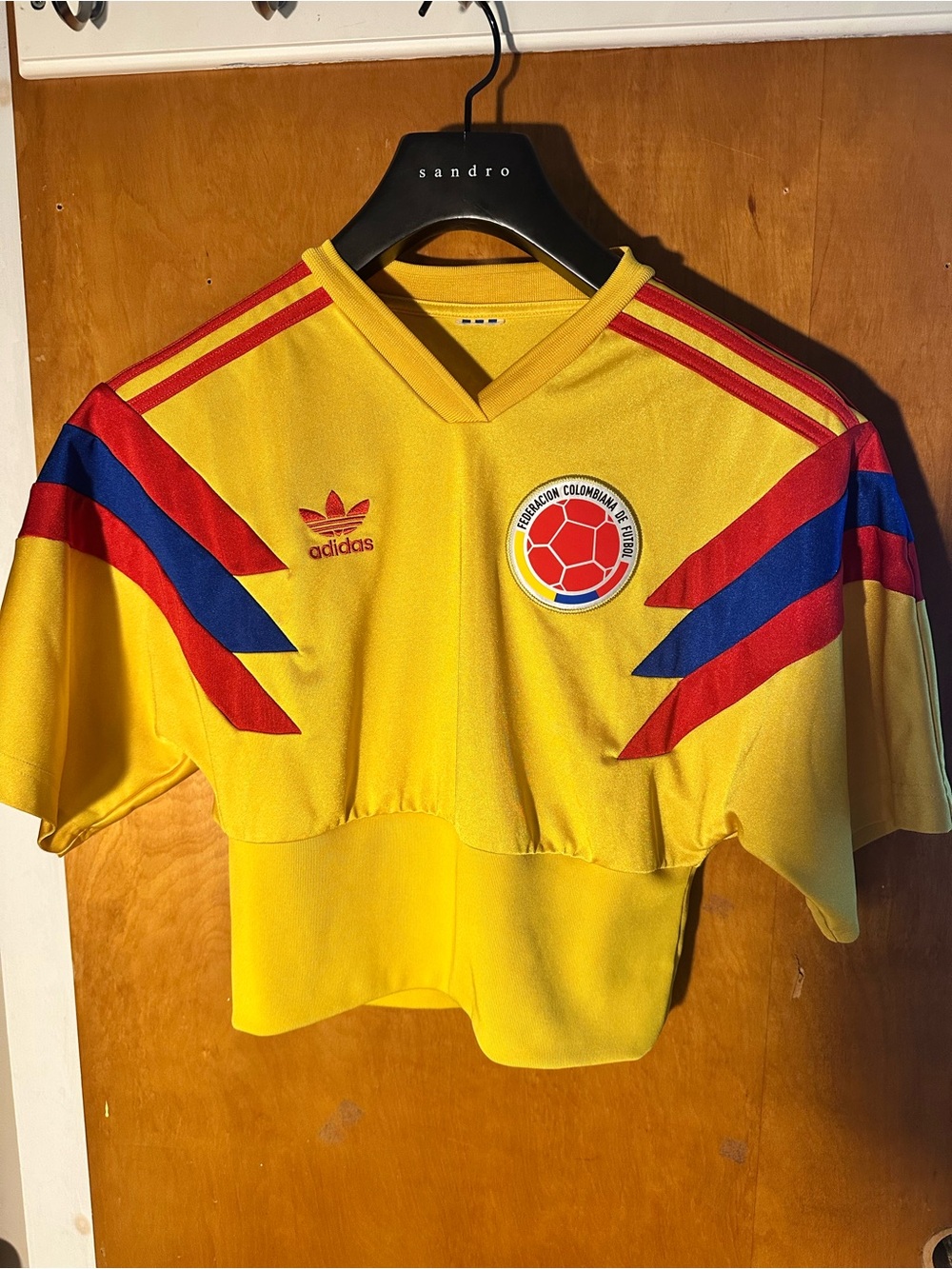 adidas Yellow Women’s Soccer Jersey with Red & Blue Accents